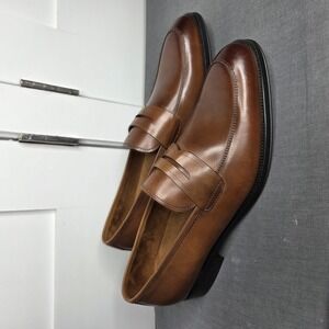 Kenneth Cole Brock Men's Brown Leather Penny Loafers Size 13 US